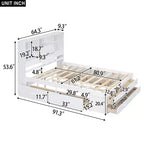 Luxystar Letto con piattaforma in legno con testiera contenitore e 8 cassetti