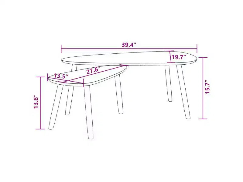 vidaXL Set tavolini da caffè 2 pz Tavolino da divano Tavolino in legno massello di pino