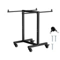 VEVOR Folding Chair Rack, 200 LBS Capacity, T-shape Chair Cart for 14 Chairs, Heavy-duty Metal Chair Storage Dolly with Rubber Wheels, Matte Black
