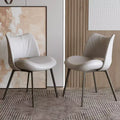 Luck Live Farmhouse Gray Dining Chairs, Metal Frame, Modern Kitchen & Dining Room Seating (Set Of 2)