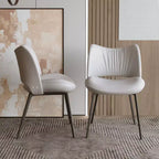 Sedie da pranzo Luck Live Farmhouse grigio, struttura in metallo, sedute moderne per cucina e sala da pranzo (set da 2)