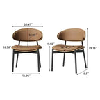 Luck Live Sedie da Pranzo in Stile Fattoria con Telaio in Metallo, Seduta e Schienale Imbottiti (Set da 2)