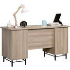 Scrivania moderna GDFStudio Ellington 56 con 6 cassetti in legno e base in metallo