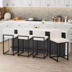 2 Sgabelli da Bar Moderni, Sedie da Bancone Rivestite in Ecopelle Altezza 63 cm con Schienale e Piedini Antiscivolo Regolabili per Isola della Cucina