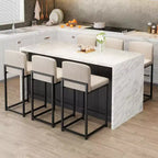 2 Sgabelli da Bar Moderni, Sedie da Bancone Rivestite in Ecopelle Altezza 63 cm con Schienale e Piedini Antiscivolo Regolabili per Isola della Cucina