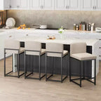 2 Sgabelli da Bar Moderni, Sedie da Bancone Rivestite in Ecopelle Altezza 63 cm con Schienale e Piedini Antiscivolo Regolabili per Isola della Cucina