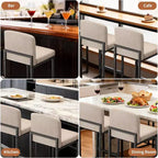 2 Sgabelli da Bar Moderni, Sedie da Bancone Rivestite in Ecopelle Altezza 63 cm con Schienale e Piedini Antiscivolo Regolabili per Isola della Cucina