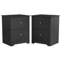 Galano Modern 2-Drawer Nightstands Set of 2 with Metal Knob Handles 18.7 W  15.7 D  23.7 H