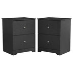 Galano Modern 2-Drawer Nightstands Set of 2 with Metal Knob Handles 18.7 W  15.7 D  23.7 H