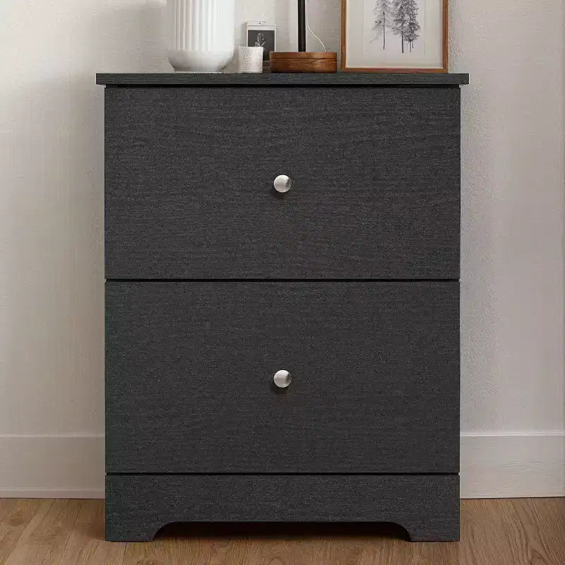 Comodini Moderni Galano, Set da 2, con 2 Cassetti e Maniglie Metalliche, 47,5 L x 39,9 P x 60,2 A cm