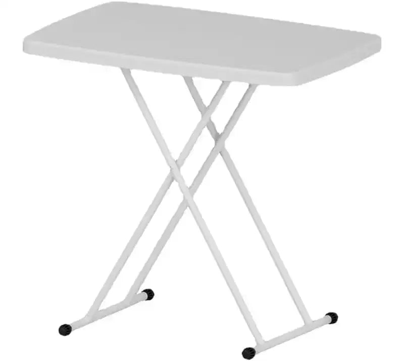 Folding Table, Plastic Personal Foldable Tables, Adjustable Rectangular Dining Table, Simple Bedside Square Table,white