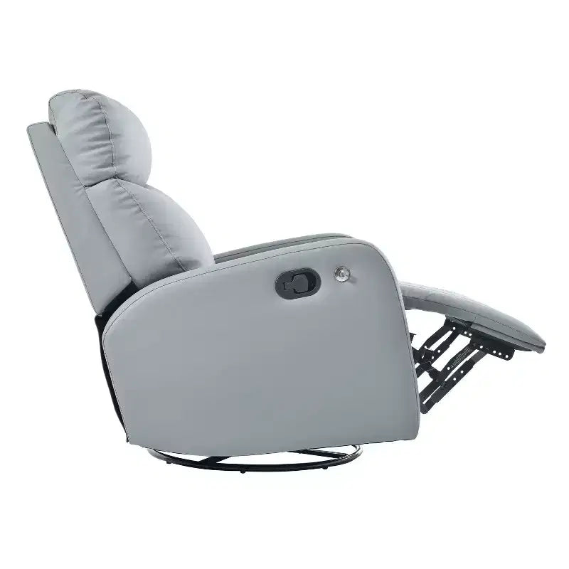 Poltrona reclinabile a 360° per cameretta, sedia a dondolo, poltrona singolo, sedia relax per il tempo libero con porta telefono - ModernLuxe