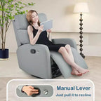 Poltrona reclinabile a 360° per cameretta, sedia a dondolo, poltrona singolo, sedia relax per il tempo libero con porta telefono - ModernLuxe