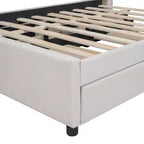 Letto a piattaforma imbottito MAYEERTY con 2 cassetti e letto estraibile, telaio in MDF e compensato con capacità di 400 libbre