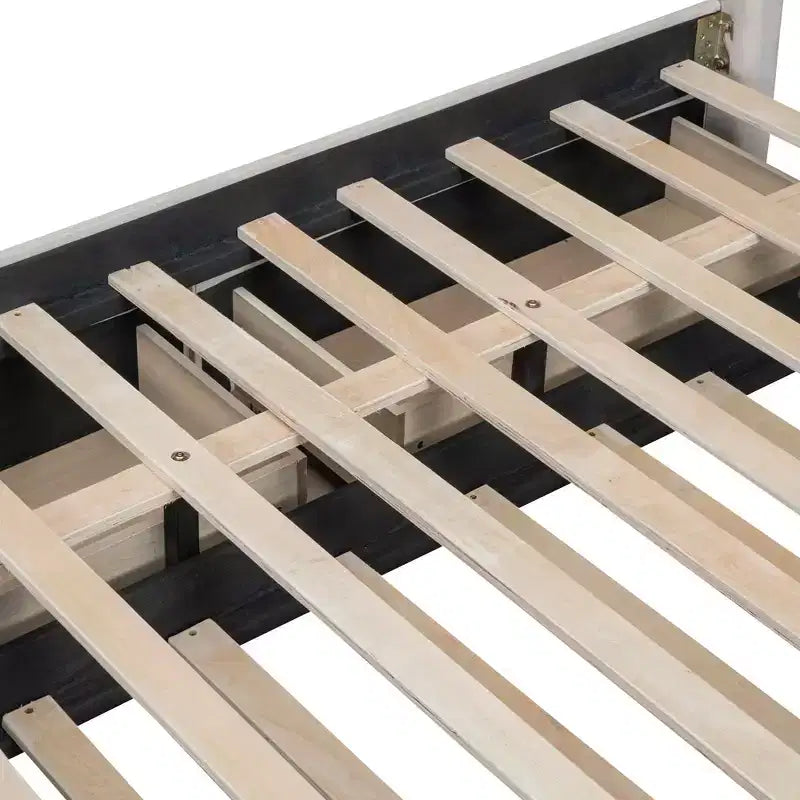 Letto a piattaforma imbottito MAYEERTY con 2 cassetti e letto estraibile, telaio in MDF e compensato con capacità di 400 libbre