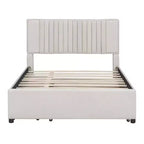 Letto a piattaforma imbottito MAYEERTY con 2 cassetti e letto estraibile, telaio in MDF e compensato con capacità di 400 libbre