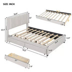 Letto a piattaforma imbottito MAYEERTY con 2 cassetti e letto estraibile, telaio in MDF e compensato con capacità di 400 libbre