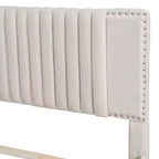Letto a piattaforma imbottito MAYEERTY con 2 cassetti e letto estraibile, telaio in MDF e compensato con capacità di 400 libbre