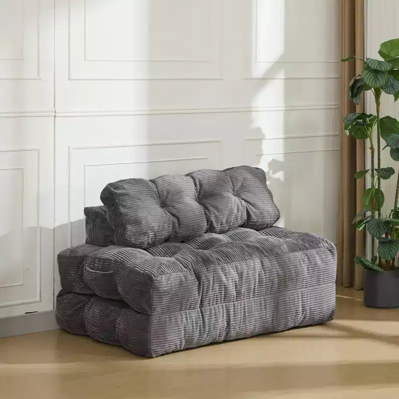 Divano Letto Pieghevole, Futon Singolo Convertibile con Schienale e Cuscino, Poltrona Letto Portatile Pieghevole per Soggiorno e Camera da Letto