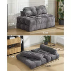 Divano Letto Pieghevole, Futon Singolo Convertibile con Schienale e Cuscino, Poltrona Letto Portatile Pieghevole per Soggiorno e Camera da Letto