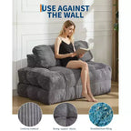 Divano Letto Pieghevole, Futon Singolo Convertibile con Schienale e Cuscino, Poltrona Letto Portatile Pieghevole per Soggiorno e Camera da Letto