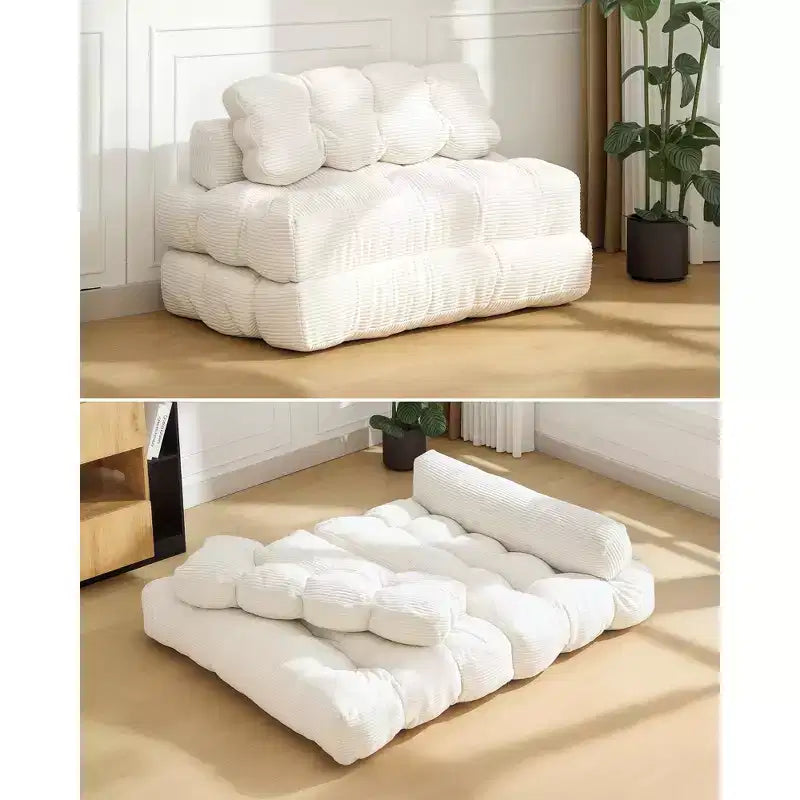 Divano Letto Pieghevole, Futon Singolo Convertibile con Schienale e Cuscino, Poltrona Letto Portatile Pieghevole per Soggiorno e Camera da Letto