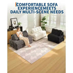 Divano Letto Pieghevole, Futon Singolo Convertibile con Schienale e Cuscino, Poltrona Letto Portatile Pieghevole per Soggiorno e Camera da Letto