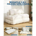 Folding Sofa Bed, Convertible Single Futon Couch Bed with Back Support and Pillow, Portable Fold-Out Chair Bed for Living Room and Bedroom Lounge