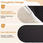 Poltrona Sacco Costway con Morbido Pile Teddy e Schienale Curvo per Soggiorno, Camera da Letto Beige/Grigio