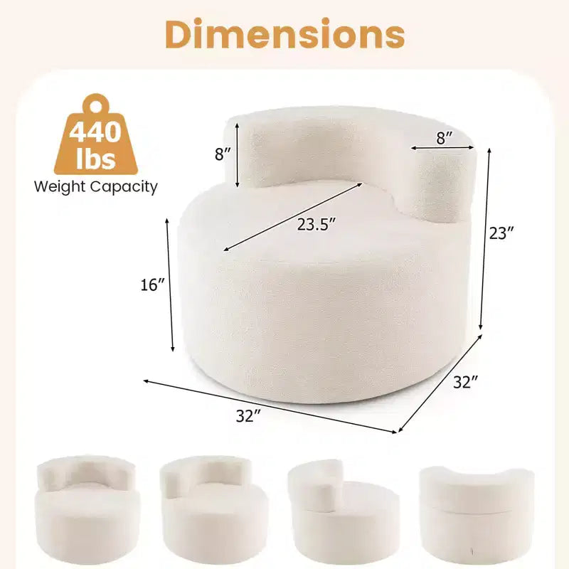 Poltrona Sacco Costway con Morbido Pile Teddy e Schienale Curvo per Soggiorno, Camera da Letto Beige/Grigio