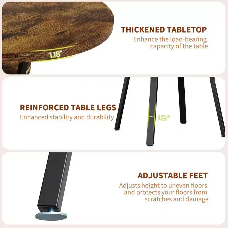 Tavolo da pranzo rotondo da 47 pollici per 4-6 persone, tavolo da cucina in legno con ripiano portaoggetti, tavolo da pranzo circolare moderno, tavolo da colazione per soggiorno, senza sedie