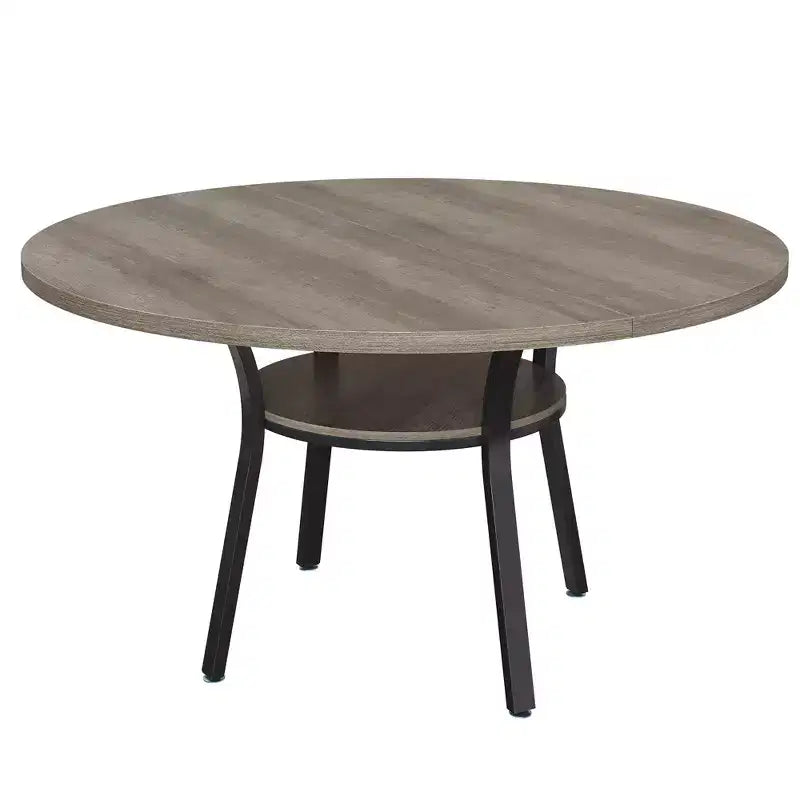 Tavolo da pranzo rotondo da 47 pollici per 4-6 persone, tavolo da cucina in legno con ripiano portaoggetti, tavolo da pranzo circolare moderno, tavolo da colazione per soggiorno, senza sedie