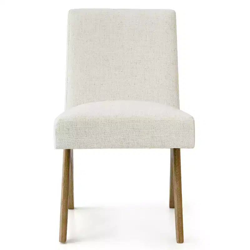 Set di 8 Sedie da Pranzo Imbottite Moderne, Sedie Laterali Accento Senza Braccioli in Lino con Gambe in Legno per Cucina, Sala da Pranzo o Soggiorno - Panipeachy