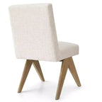 Set di 8 Sedie da Pranzo Imbottite Moderne, Sedie Laterali Accento Senza Braccioli in Lino con Gambe in Legno per Cucina, Sala da Pranzo o Soggiorno - Panipeachy