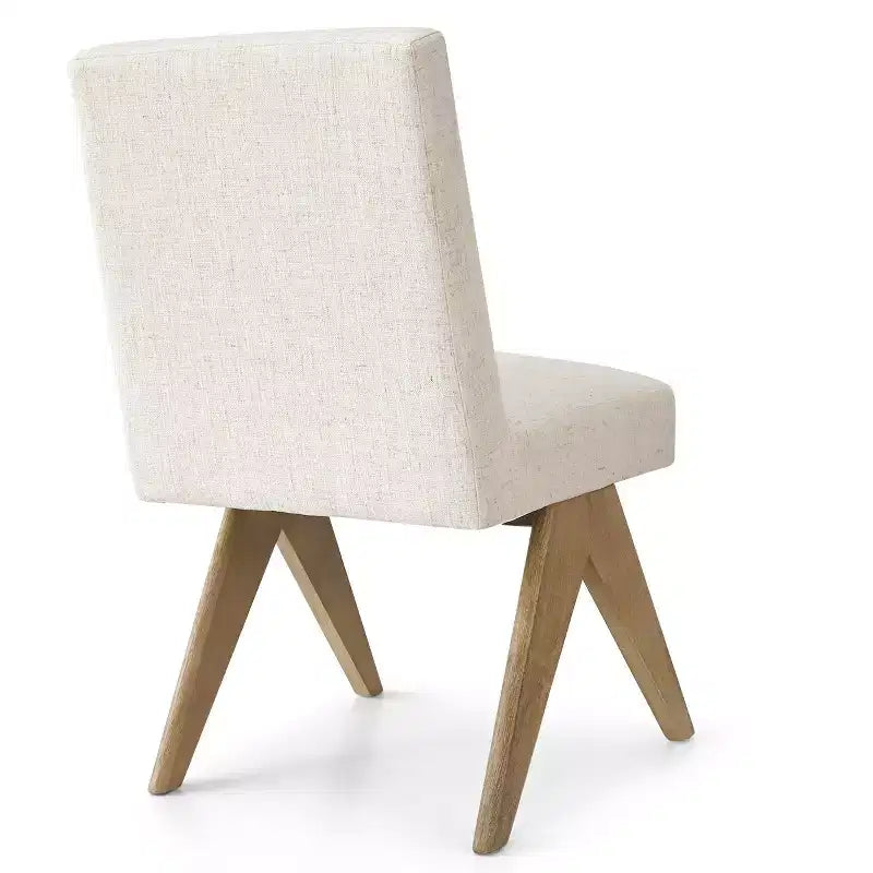 Set di 8 Sedie da Pranzo Imbottite Moderne, Sedie Laterali Accento Senza Braccioli in Lino con Gambe in Legno per Cucina, Sala da Pranzo o Soggiorno - Panipeachy