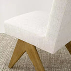Set di 8 Sedie da Pranzo Imbottite Moderne, Sedie Laterali Accento Senza Braccioli in Lino con Gambe in Legno per Cucina, Sala da Pranzo o Soggiorno - Panipeachy