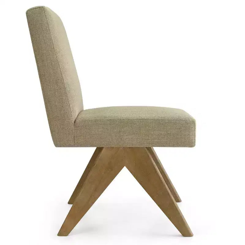 Set di 8 Sedie da Pranzo Imbottite Moderne, Sedie Laterali Accento Senza Braccioli in Lino con Gambe in Legno per Cucina, Sala da Pranzo o Soggiorno - Panipeachy