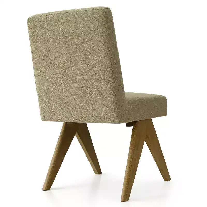 Set di 8 Sedie da Pranzo Imbottite Moderne, Sedie Laterali Accento Senza Braccioli in Lino con Gambe in Legno per Cucina, Sala da Pranzo o Soggiorno - Panipeachy