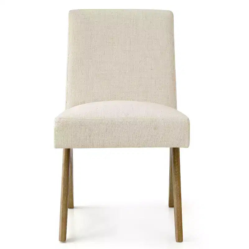 Set di 8 Sedie da Pranzo Imbottite Moderne, Sedie Laterali Accento Senza Braccioli in Lino con Gambe in Legno per Cucina, Sala da Pranzo o Soggiorno - Panipeachy