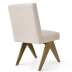 Set di 8 Sedie da Pranzo Imbottite Moderne, Sedie Laterali Accento Senza Braccioli in Lino con Gambe in Legno per Cucina, Sala da Pranzo o Soggiorno - Panipeachy