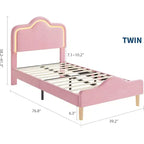 Letto a piattaforma in velluto completo/matrimoniale/queen con testiera e pediera regolabili, supporto a doghe in legno, nessun materasso a molle richiesto, beige