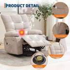 Poltrona Reclinabile Power Lift per Anziani - Recliner Elettrico Massaggiante e Riscaldante con Assistenza in Piedi a 45°, Dondolo Girevole con Portabicchieri, Poltrona Relax Reclinabile