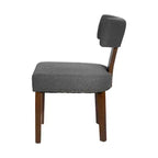 Set di 2 sedie da pranzo imbottite in lino Mid-Century con borchie e struttura in legno, sedie senza braccioli per sala da pranzo o appartamento -Panipeachy