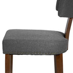 Set di 2 sedie da pranzo imbottite in lino Mid-Century con borchie e struttura in legno, sedie senza braccioli per sala da pranzo o appartamento -Panipeachy