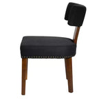 Set di 2 sedie da pranzo imbottite in lino Mid-Century con borchie e struttura in legno, sedie senza braccioli per sala da pranzo o appartamento -Panipeachy