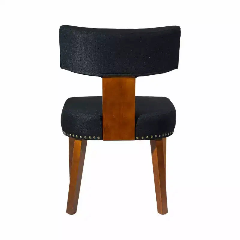 Set di 2 sedie da pranzo imbottite in lino Mid-Century con borchie e struttura in legno, sedie senza braccioli per sala da pranzo o appartamento -Panipeachy