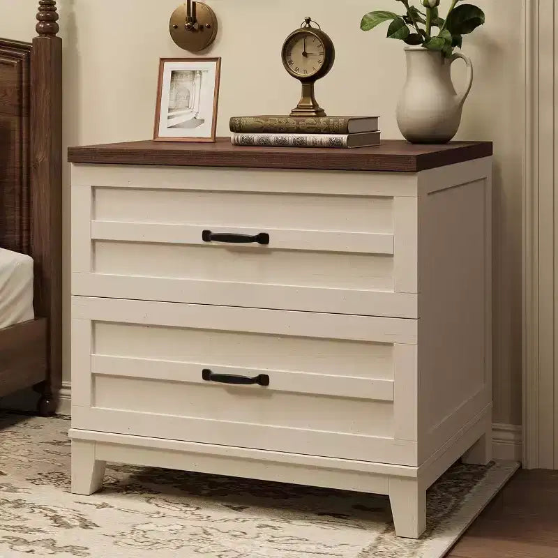 Classificatore laterale con 2 cassetti più profondi, grande schedario in legno stile rustico con appendiabiti per documenti legali/lettera/A4, per ufficio a casa