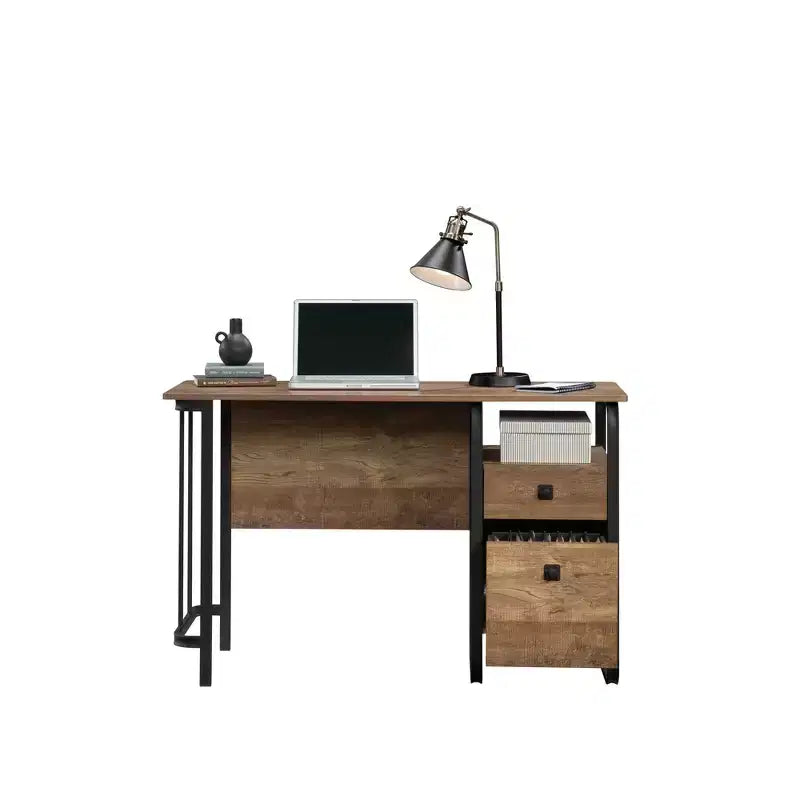 GDFStudio Arden Industrial Wood Desk with Metal Frame