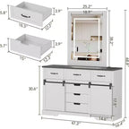 Acekool Comò a 6 cassetti in stile rustico con ante scorrevoli a fienile, Cassettiera rustica e mobile porta TV per camera da letto e soggiorno