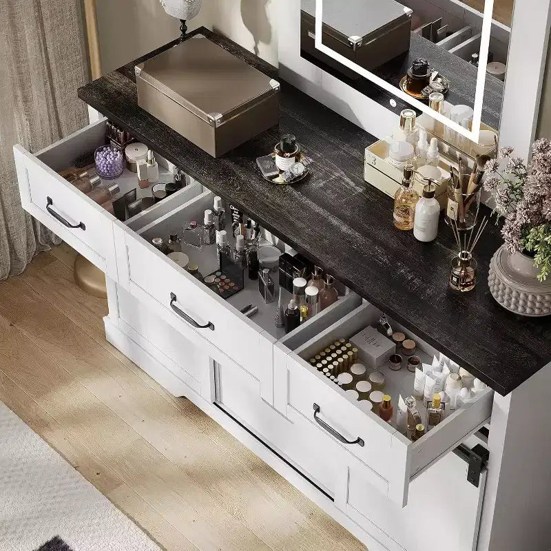 Acekool Comò a 6 cassetti in stile rustico con ante scorrevoli a fienile, Cassettiera rustica e mobile porta TV per camera da letto e soggiorno